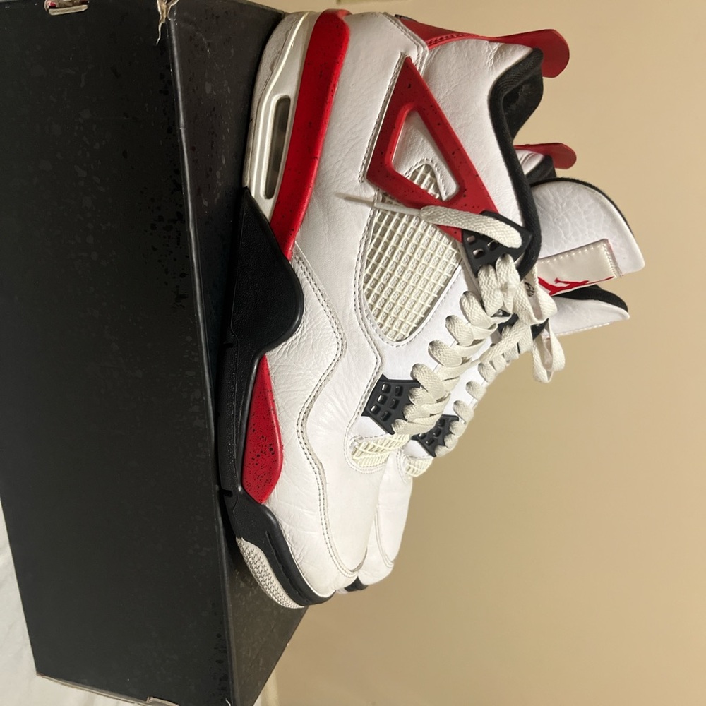 Mens Size 11 Jordan 4 Red Cement, Used